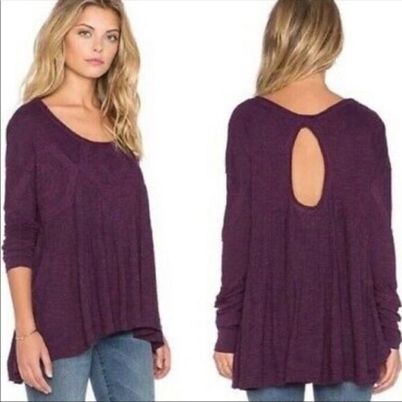 Free People Purple.Swing Top with Back Keyhole XS - Picture 1 of 11